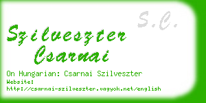 szilveszter csarnai business card